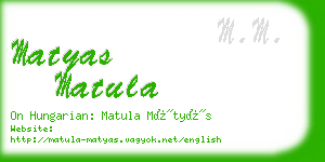 matyas matula business card